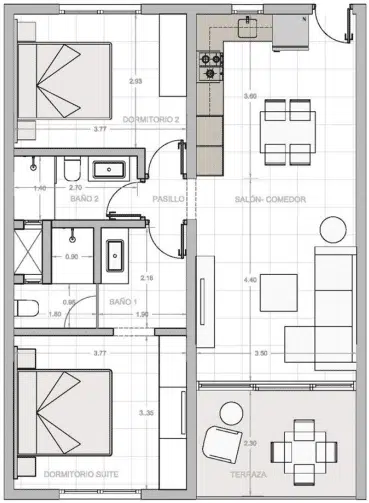 Type 2 Apartment. Levels 1st to 3rd