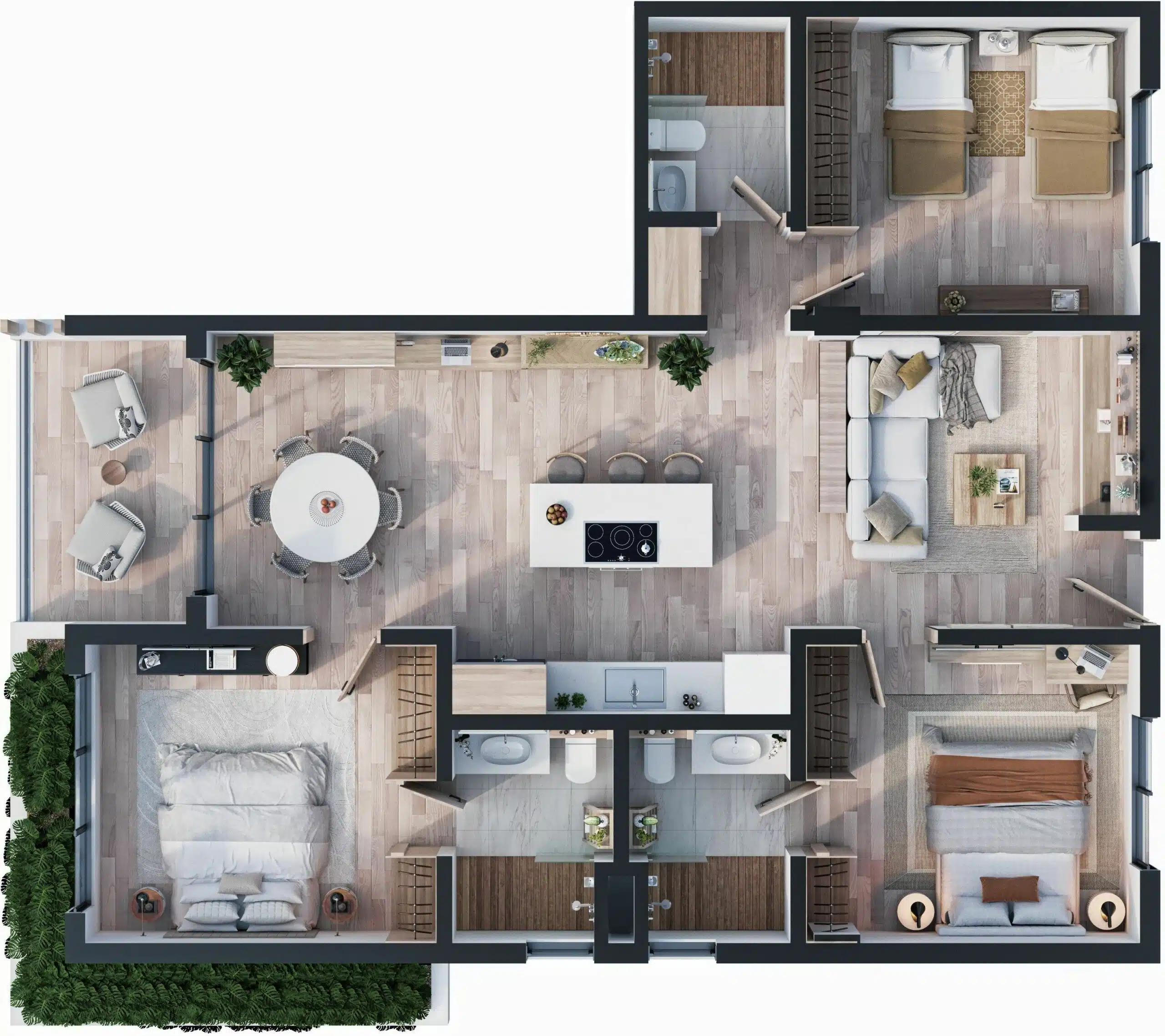 Type Three Bedrooms Unit