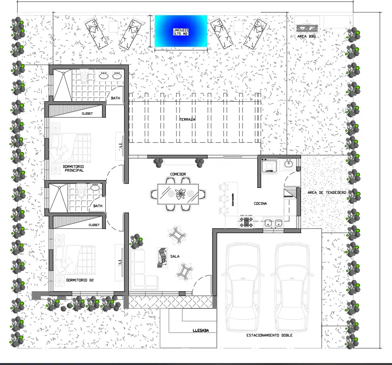 Planta Villa Dos Habitaciones