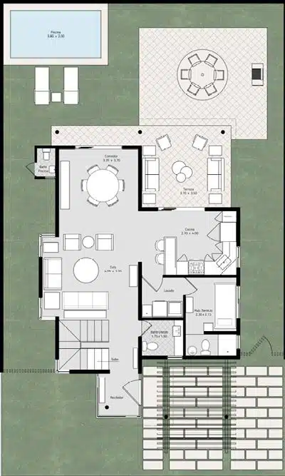 Villa Tipo B. 1er Nivel
